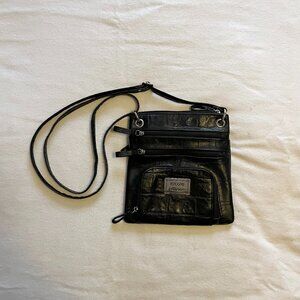 Nicole Miller Black Adjustable Cross Body Purse